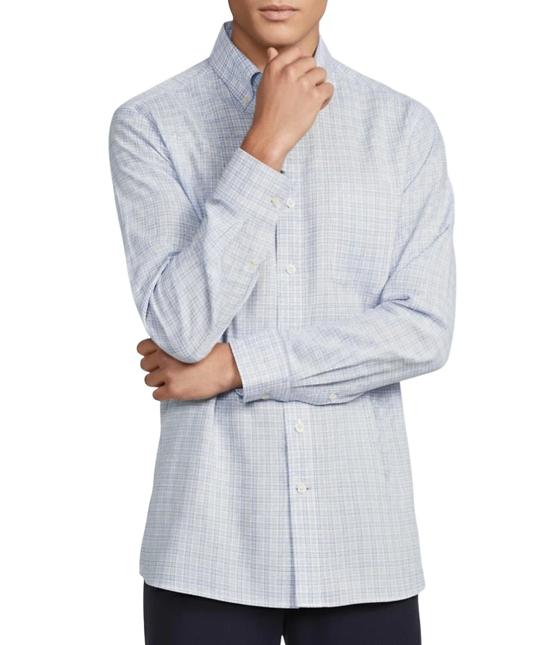 Daniel Cremieux Signature Label Non-Iron Traditional Plaid Oxford Long Sleeve Woven Shirt