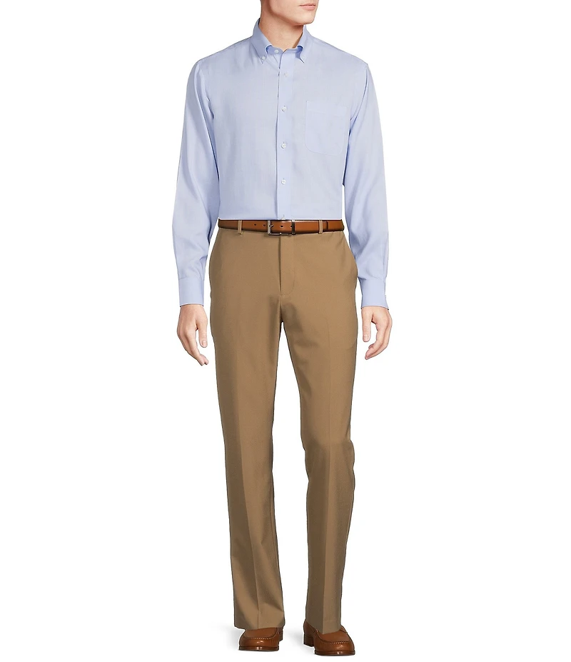 Daniel Cremieux Signature Label Non-Iron Windowpane Long Sleeve Woven Shirt