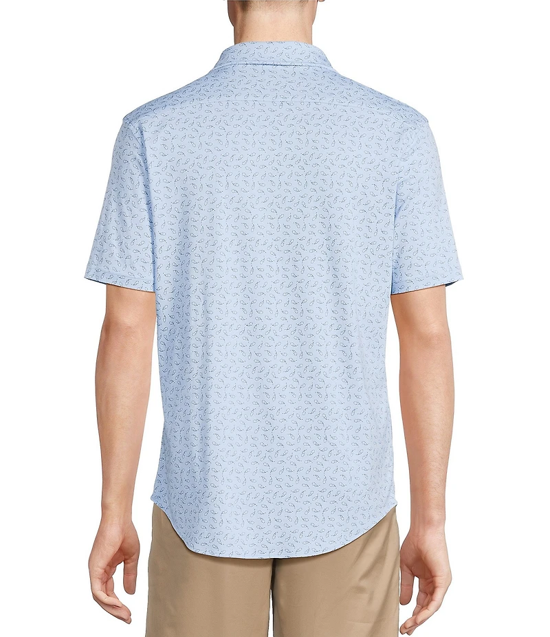 Daniel Cremieux Signature Label Paisley Print Short Sleeve Coatfront Shirt
