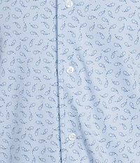 Daniel Cremieux Signature Label Paisley Print Short Sleeve Coatfront Shirt