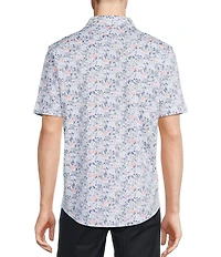 Daniel Cremieux Signature Label Floral Paisley Print Short Sleeve Coatfront Shirt
