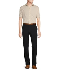 Daniel Cremieux Signature Label Paisley Printed Jersey Jacquard Short Sleeve Coatfront Shirt