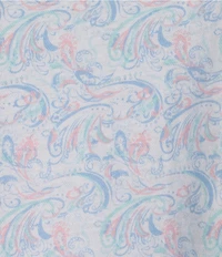 Daniel Cremieux Signature Label Paisley Printed Jersey Jacquard Short Sleeve Coatfront Shirt