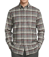 Daniel Cremieux Signature Label Plaid Cashmere Blend Long Sleeve Woven Shirt