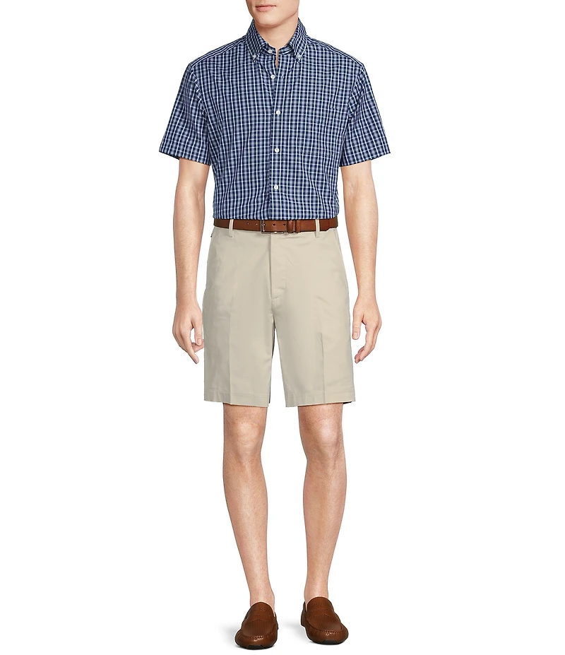 Daniel Cremieux Signature Label Poplin Gingham Short Sleeve Woven Shirt
