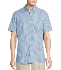 Daniel Cremieux Signature Label Poplin Plaid Short Sleeve Woven Shirt
