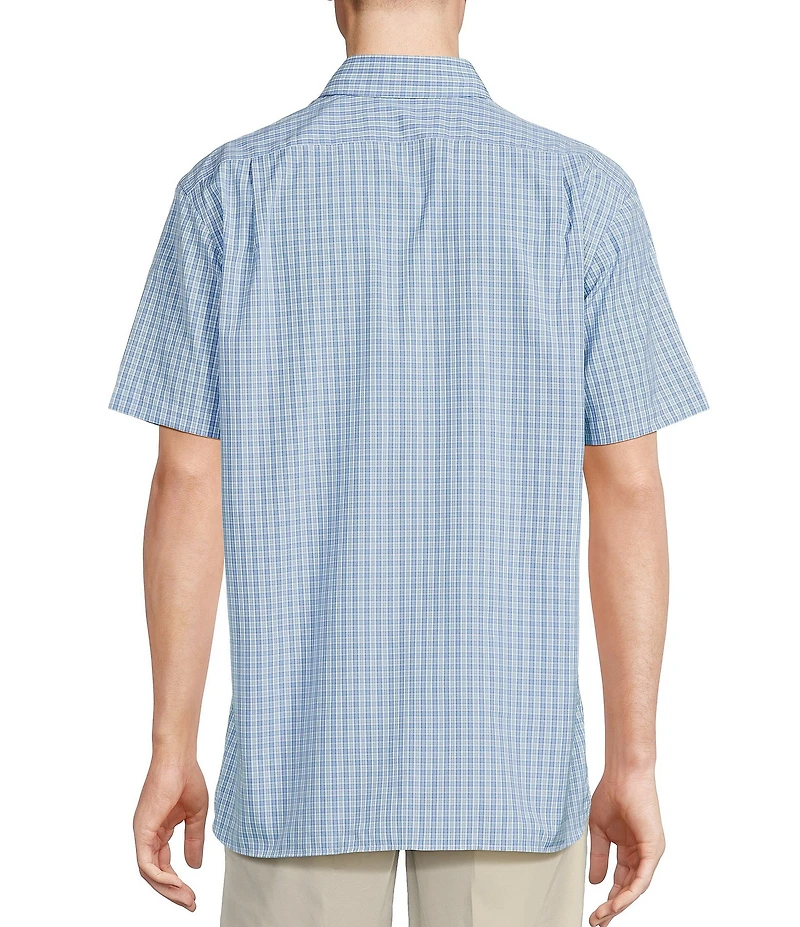Daniel Cremieux Signature Label Poplin Plaid Short Sleeve Woven Shirt