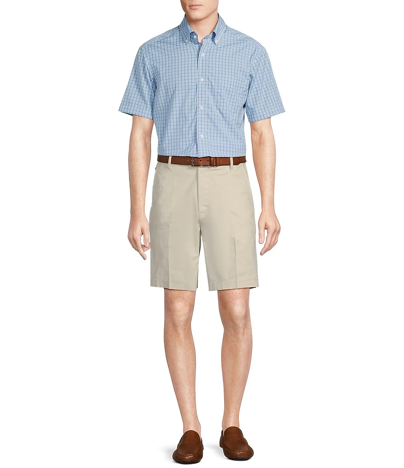 Daniel Cremieux Signature Label Poplin Plaid Short Sleeve Woven Shirt