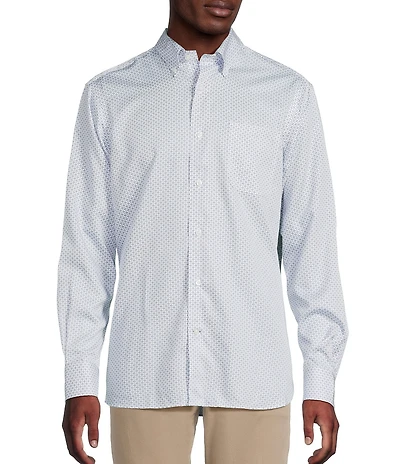 Daniel Cremieux Signature Label Sateen Geometric Print Long Sleeve Woven Shirt