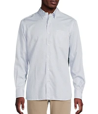 Daniel Cremieux Signature Label Sateen Geometric Print Long Sleeve Woven Shirt