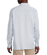 Daniel Cremieux Signature Label Sateen Geometric Print Long Sleeve Woven Shirt