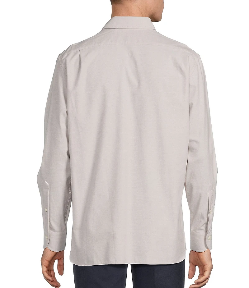 Daniel Cremieux Signature Label Solid Cashmere Blend Long Sleeve Woven Shirt