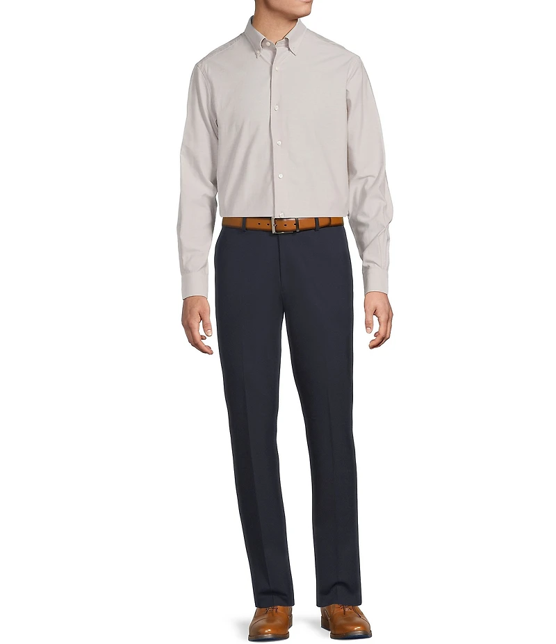 Daniel Cremieux Signature Label Solid Cashmere Blend Long Sleeve Woven Shirt