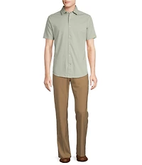 Daniel Cremieux Signature Label Solid Coat Front Pima Knit Shirt