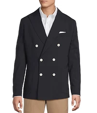 Daniel Cremieux Signature Label Solid Double Breasted Travel Blazer