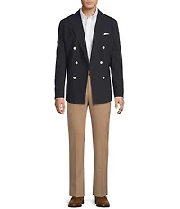 Daniel Cremieux Signature Label Solid Double Breasted Travel Blazer