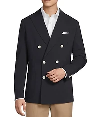 Daniel Cremieux Signature Label Solid Double Breasted Travel Blazer