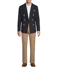 Daniel Cremieux Signature Label Solid Double Breasted Travel Blazer