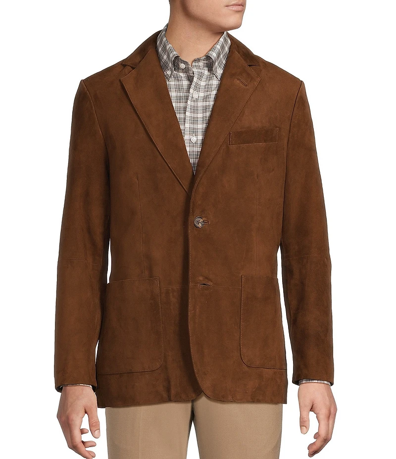 Daniel Cremieux Signature Label Solid Goat Suede Blazer