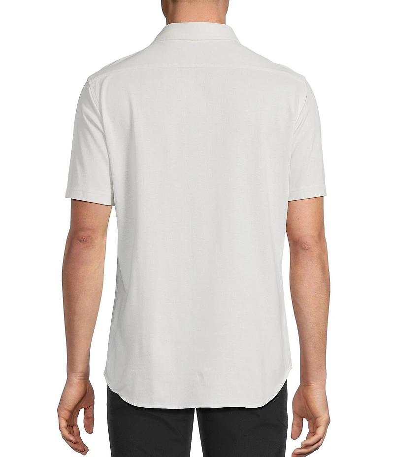 Daniel Cremieux Signature Label Solid Pima Cotton Short Sleeve Coat Front Shirt