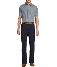 Daniel Cremieux Signature Label Solid Pima Cotton Short Sleeve Coat Front Shirt