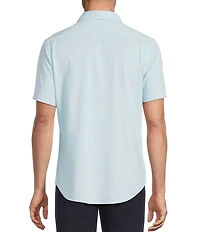 Daniel Cremieux Signature Label Solid Pima Cotton Short Sleeve Coat Front Shirt