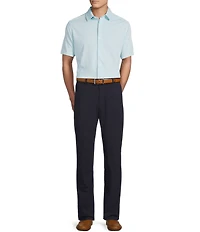 Daniel Cremieux Signature Label Solid Pima Cotton Short Sleeve Coat Front Shirt