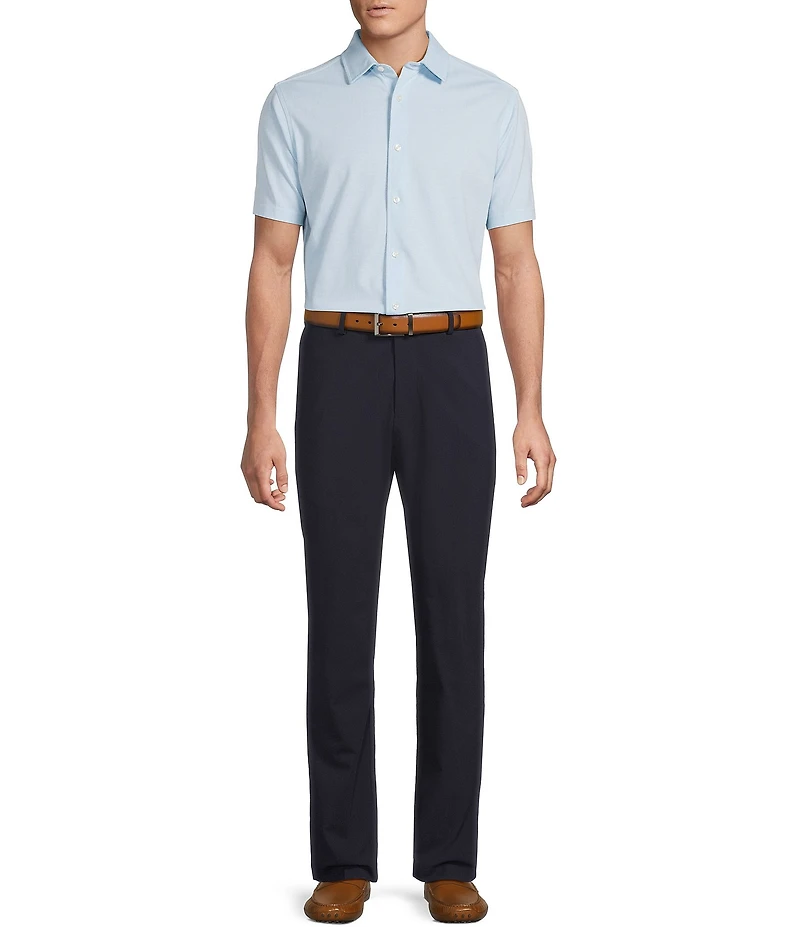 Daniel Cremieux Signature Label Solid Pima Cotton Short Sleeve Coat Front Shirt