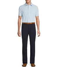 Daniel Cremieux Signature Label Solid Pima Cotton Short Sleeve Coat Front Shirt