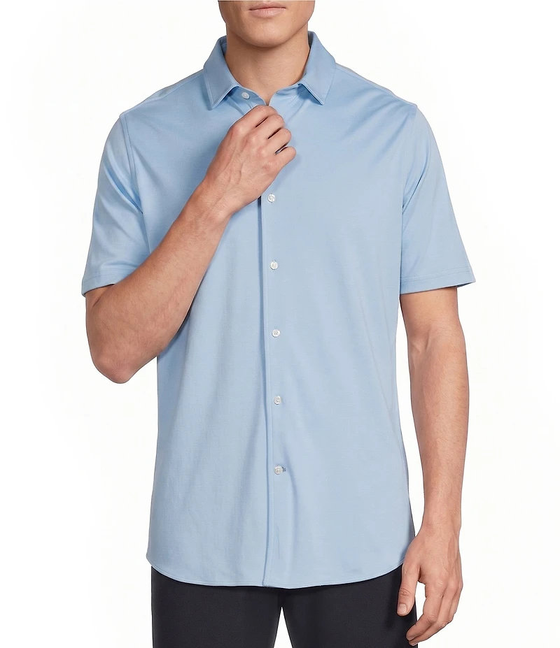 Daniel Cremieux Signature Label Solid Short Sleeve Coatfront Shirt