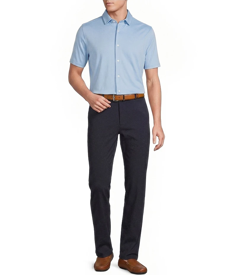 Daniel Cremieux Signature Label Solid Short Sleeve Coatfront Shirt