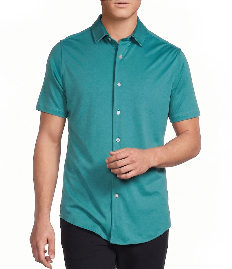 Daniel Cremieux Signature Label Solid Short Sleeve Coatfront Shirt