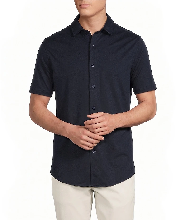 Daniel Cremieux Signature Label Solid Short Sleeve Coatfront Shirt