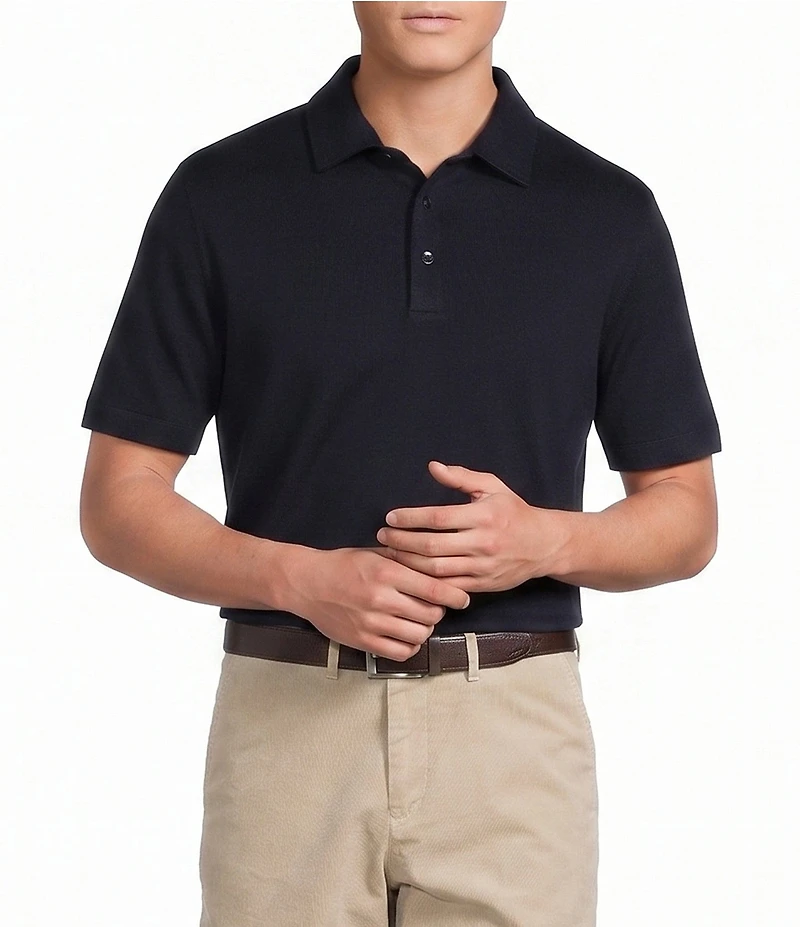 Daniel Cremieux Signature Label Solid Short Sleeve Polo Shirt