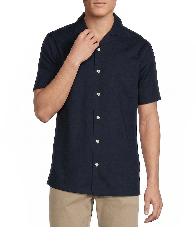 Daniel Cremieux Signature Label Solid Short Sleeve Woven Camp Shirt
