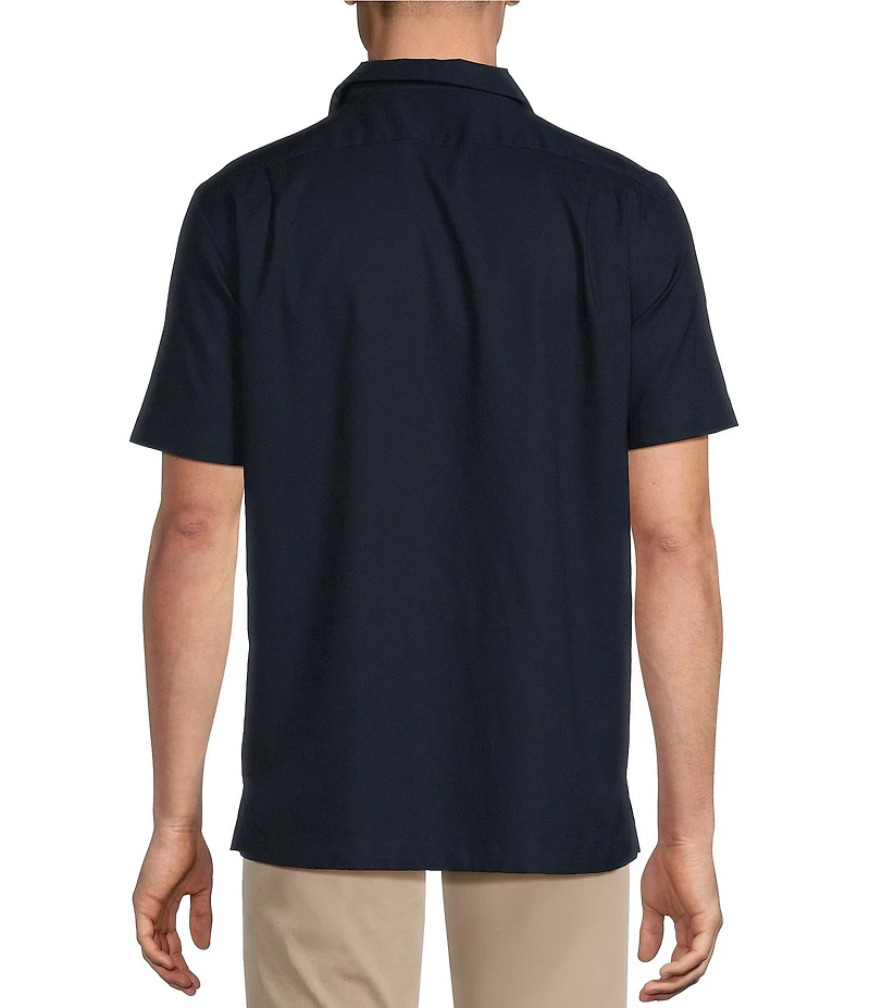 Daniel Cremieux Signature Label Solid Short Sleeve Woven Camp Shirt