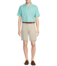 Daniel Cremieux Signature Label Solid Short Sleeve Woven Camp Shirt