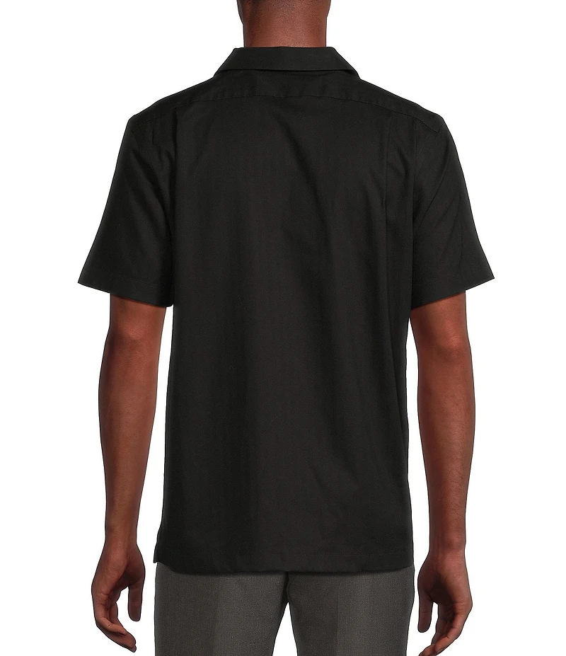 Daniel Cremieux Signature Label Solid Short Sleeve Woven Camp Shirt