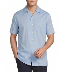 Daniel Cremieux Signature Label Solid Short Sleeve Woven Camp Shirt