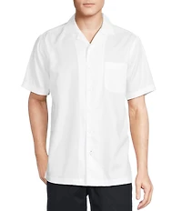 Daniel Cremieux Signature Label Solid Short Sleeve Woven Camp Shirt
