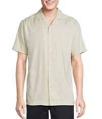 Daniel Cremieux Signature Label Solid Short Sleeve Woven Camp Shirt