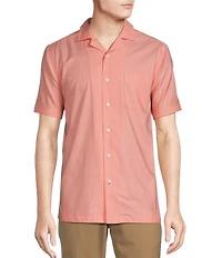 Daniel Cremieux Signature Label Solid Short Sleeve Woven Camp Shirt