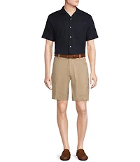 Daniel Cremieux Signature Label Solid Short Sleeve Woven Camp Shirt