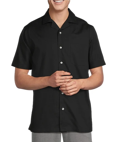 Daniel Cremieux Signature Label Solid Short Sleeve Woven Camp Shirt