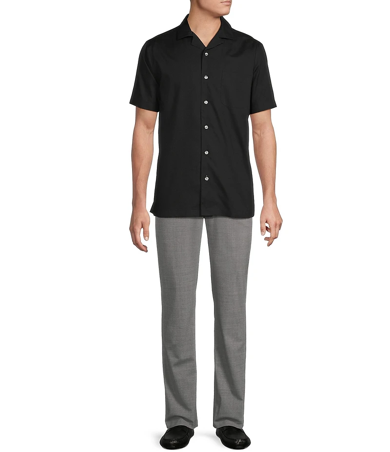 Daniel Cremieux Signature Label Solid Short Sleeve Woven Camp Shirt