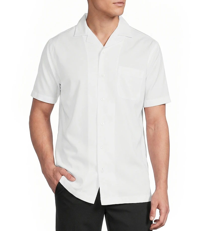 Daniel Cremieux Signature Label Solid Short Sleeve Woven Camp Shirt