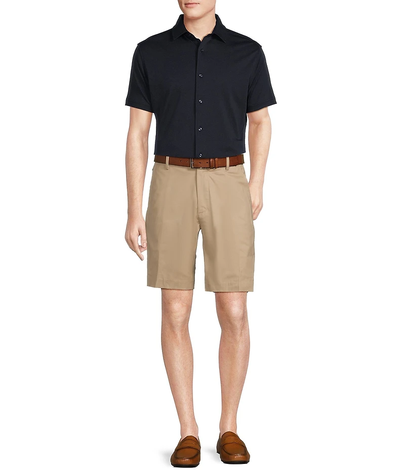 Daniel Cremieux Signature Label Stretch Flat-Front Supima Cotton 9#double; Inseam Shorts