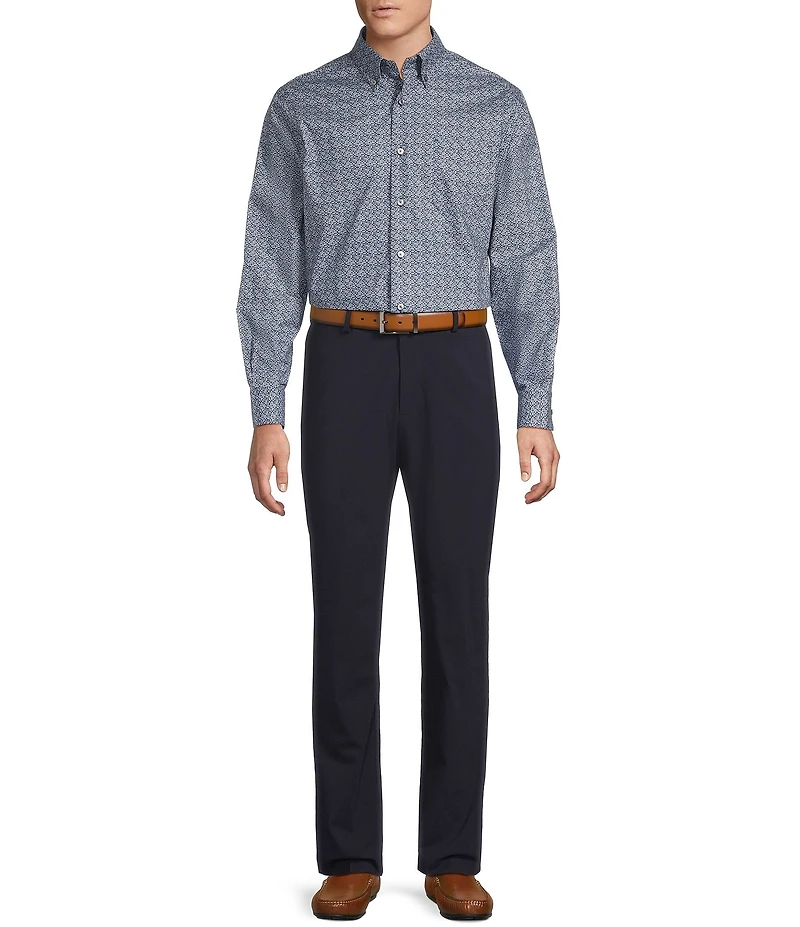 Daniel Cremieux Signature Label Textured Floral Print Long Sleeve Woven Shirt