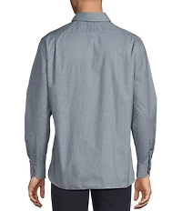 Daniel Cremieux Signature Label Textured Geometric Long Sleeve Woven Shirt