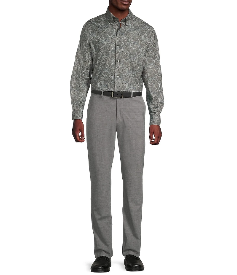 Daniel Cremieux Signature Label Textured Paisley Long Sleeve Woven Shirt